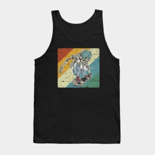 Vintage Retro Skeleton Skateboarding Tank Top